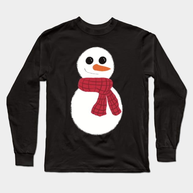 Cute Snowman Christmas design Long Sleeve T-Shirt by Colzo Art